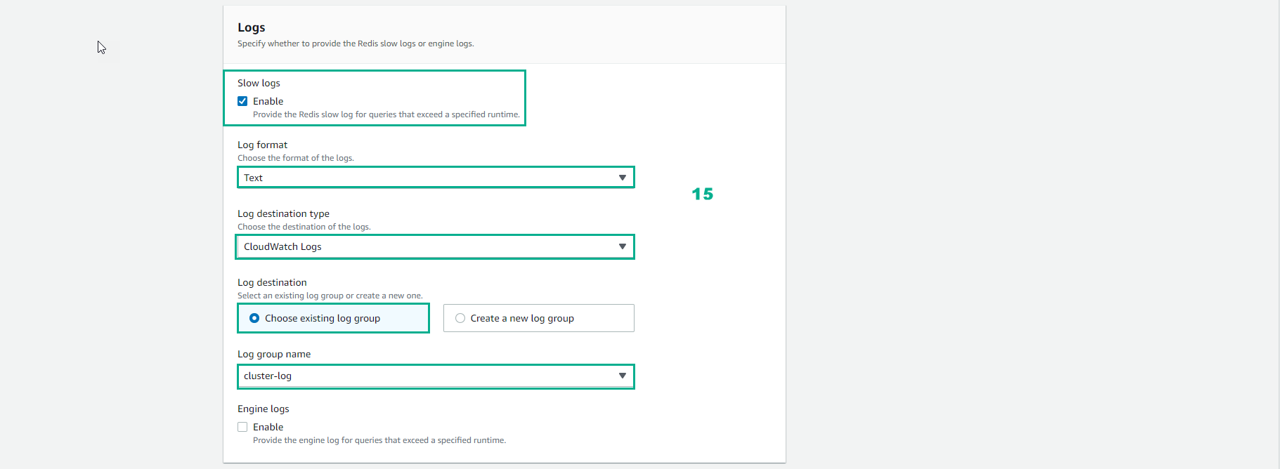 Create Cluster (cluster mode enable)